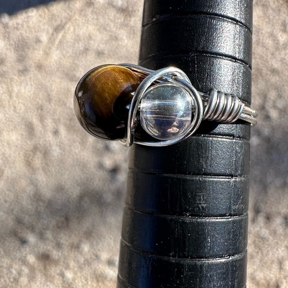Handmade tiger eye copper ring - Picture 4 of 4